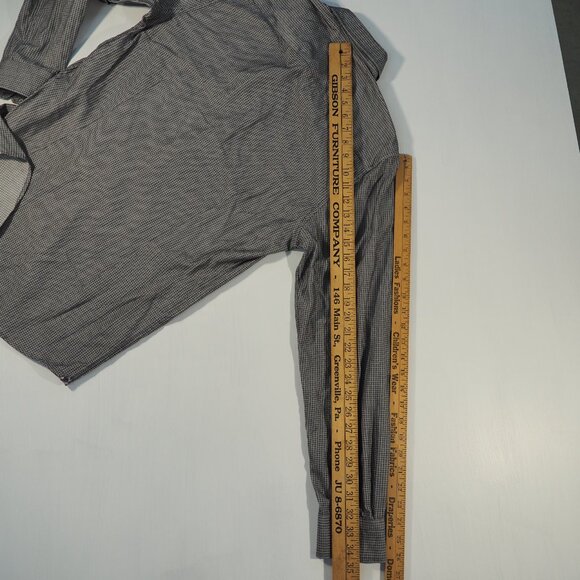 Robert Graham X Shirt Mens 41/16 Gray Flip Cuff Dress Preppy Minimalist Luxury - Picture 8 of 11